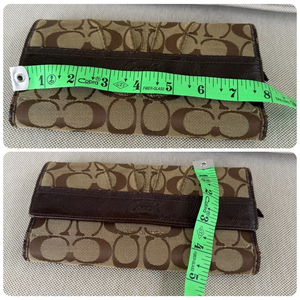 Coach Ashley Signature Jacquard Trifold Wallet W/Checkbook Insert Y2K Vintage